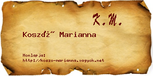 Koszó Marianna névjegykártya